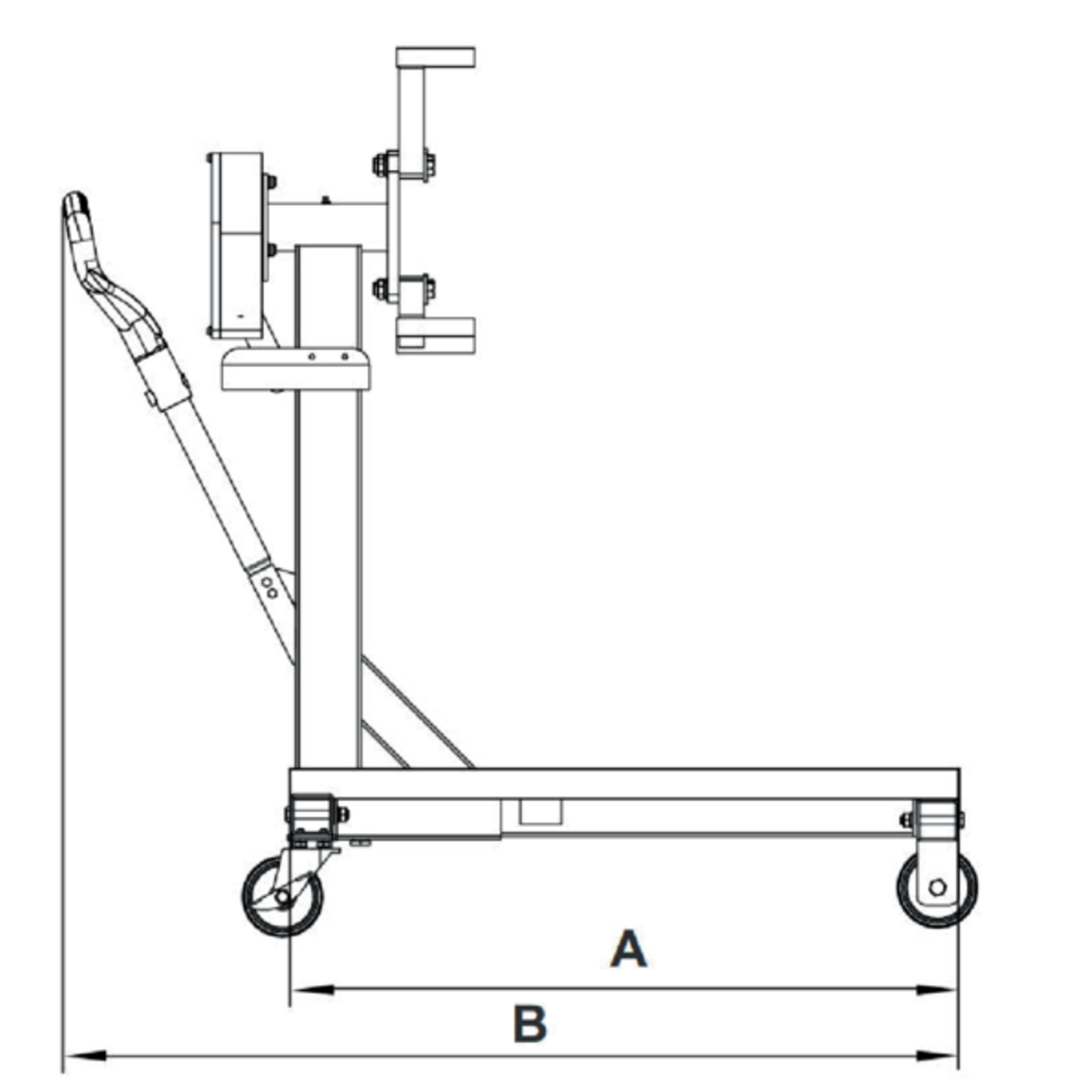Support moteur à engrenage 500 kg avec poignée ergonomique et bac à huile BAHCO - BH8AC2-500