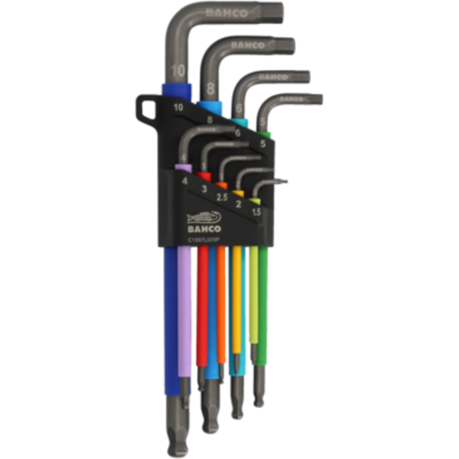 Jeu de 9 clés mâles 6 pans longues colorées 1,5-10 mm avec étui BAHCO - C1997LM/9P