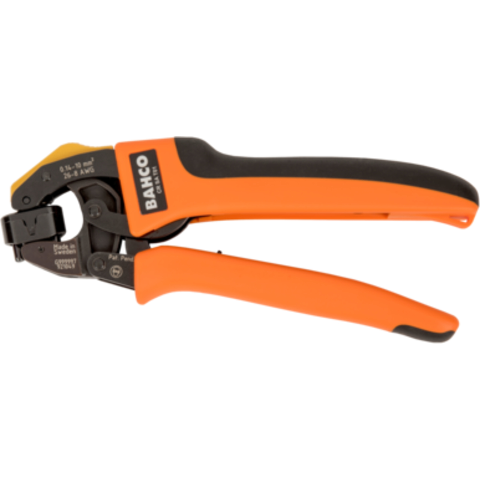 Pince à sertir profil trapézoïdal 0,14-10 mm² AWG 26-8 ajustement automatique BAHCO - CR SA T01