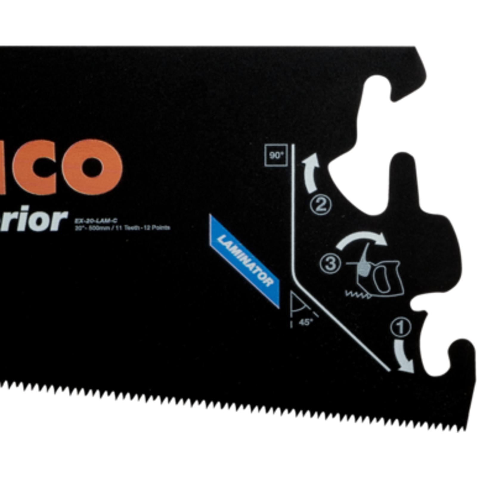 Lame de scie laminés et parquets 500 mm pour poignées EX ERGO BAHCO - EX-20-LAM-C