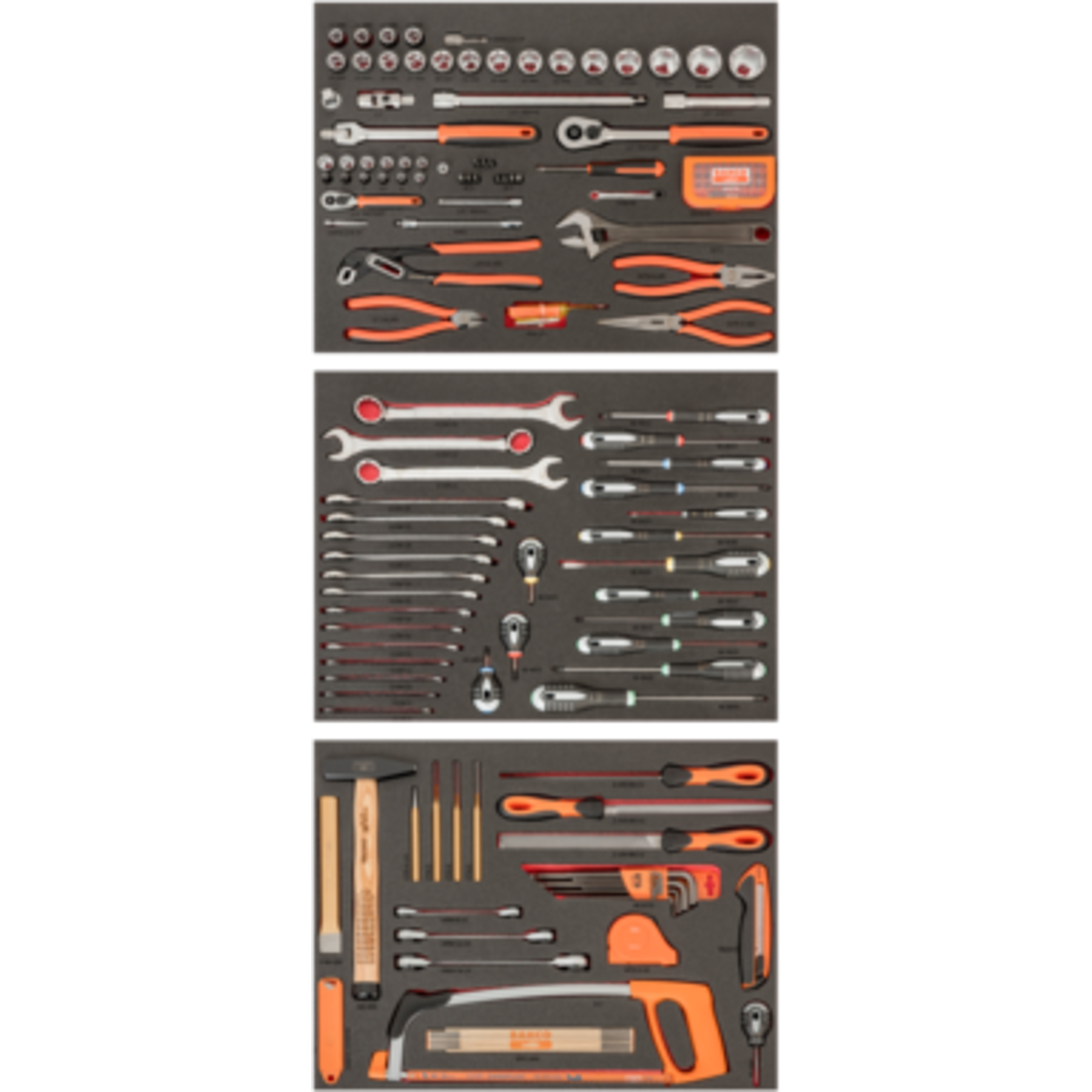 Composition 3 modules mousse 158 outils usage général compatible servantes BASIC BAHCO - FF1ASET-BASIC