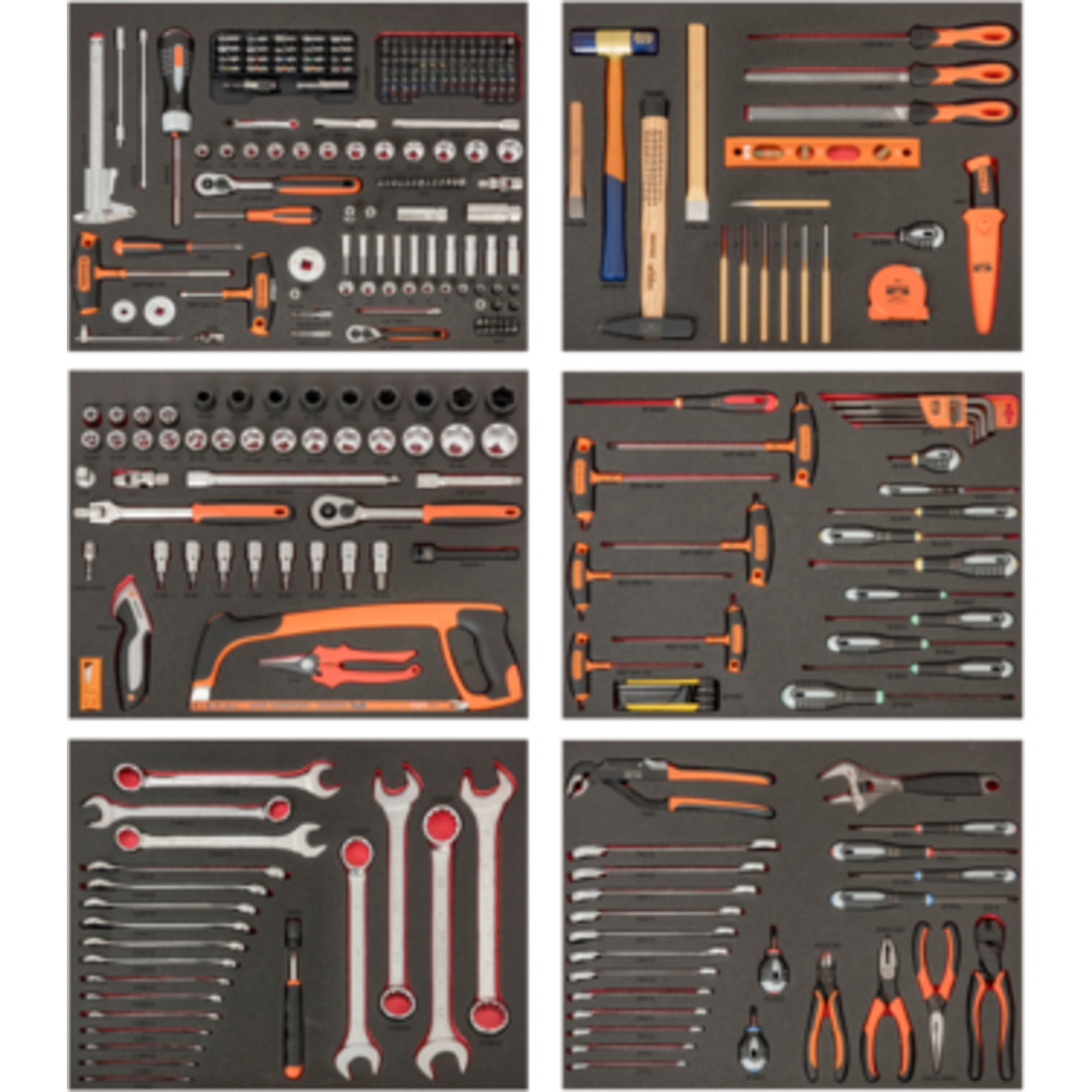 Composition 6 modules mousse 346 outils usage général compatible servantes LARGE BAHCO - FF1ASET-LARGE