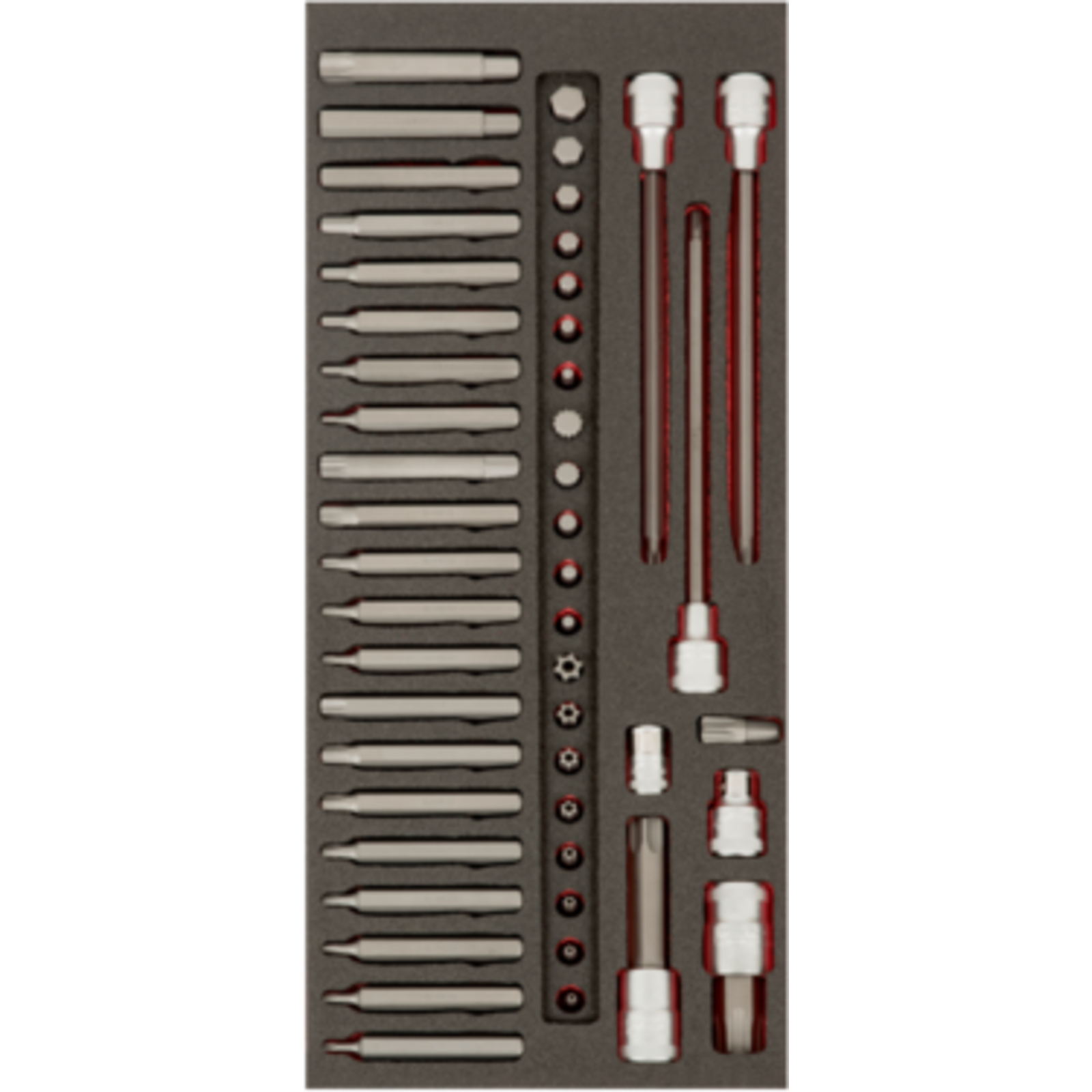 Module mousse Fit&Go 1/3 jeu 49 embouts bicolore Push résistant Skydrol BAHCO - FF1E2503EH