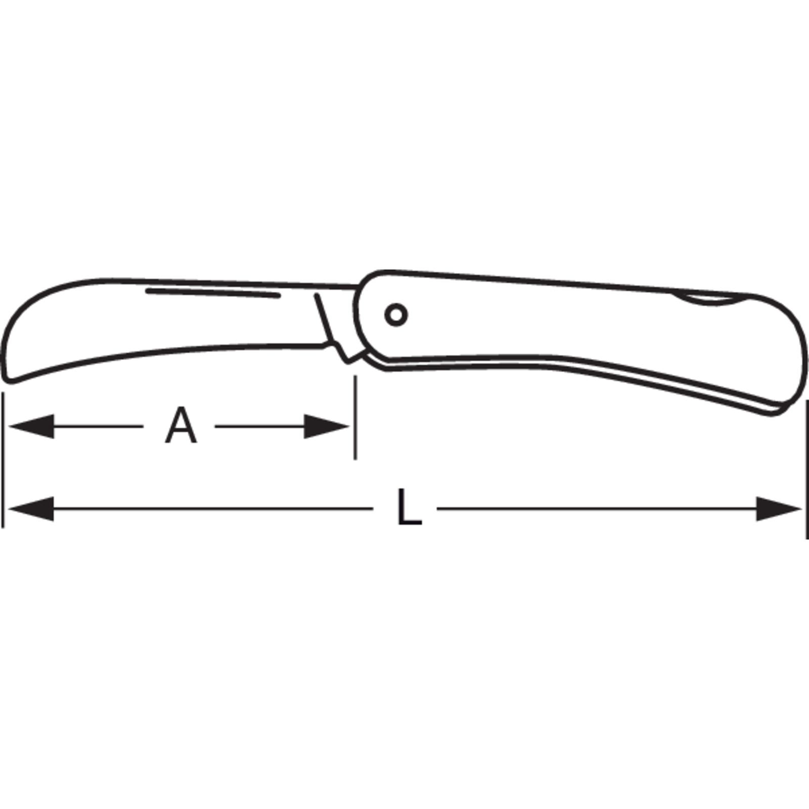 Serpette pliable lame crochet 70 mm inox 170 mm BAHCO - K-GP-1