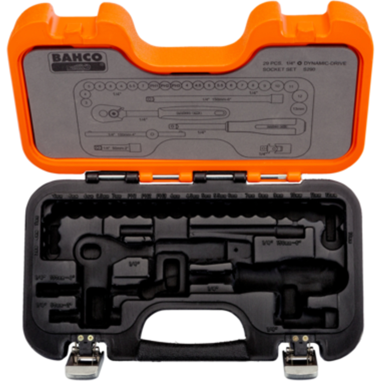Coffret vide avec séparation 280 x 160 x 70 mm pour jeu de douilles S106 BAHCO - S160-BOX