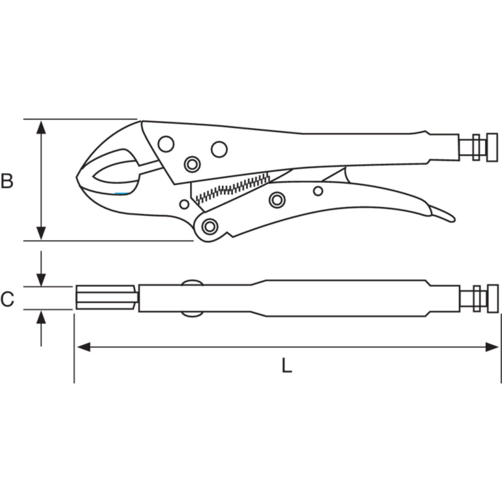 Pince-étau magnétique inox 225 mm AISI 420 BAHCO - SS415-225