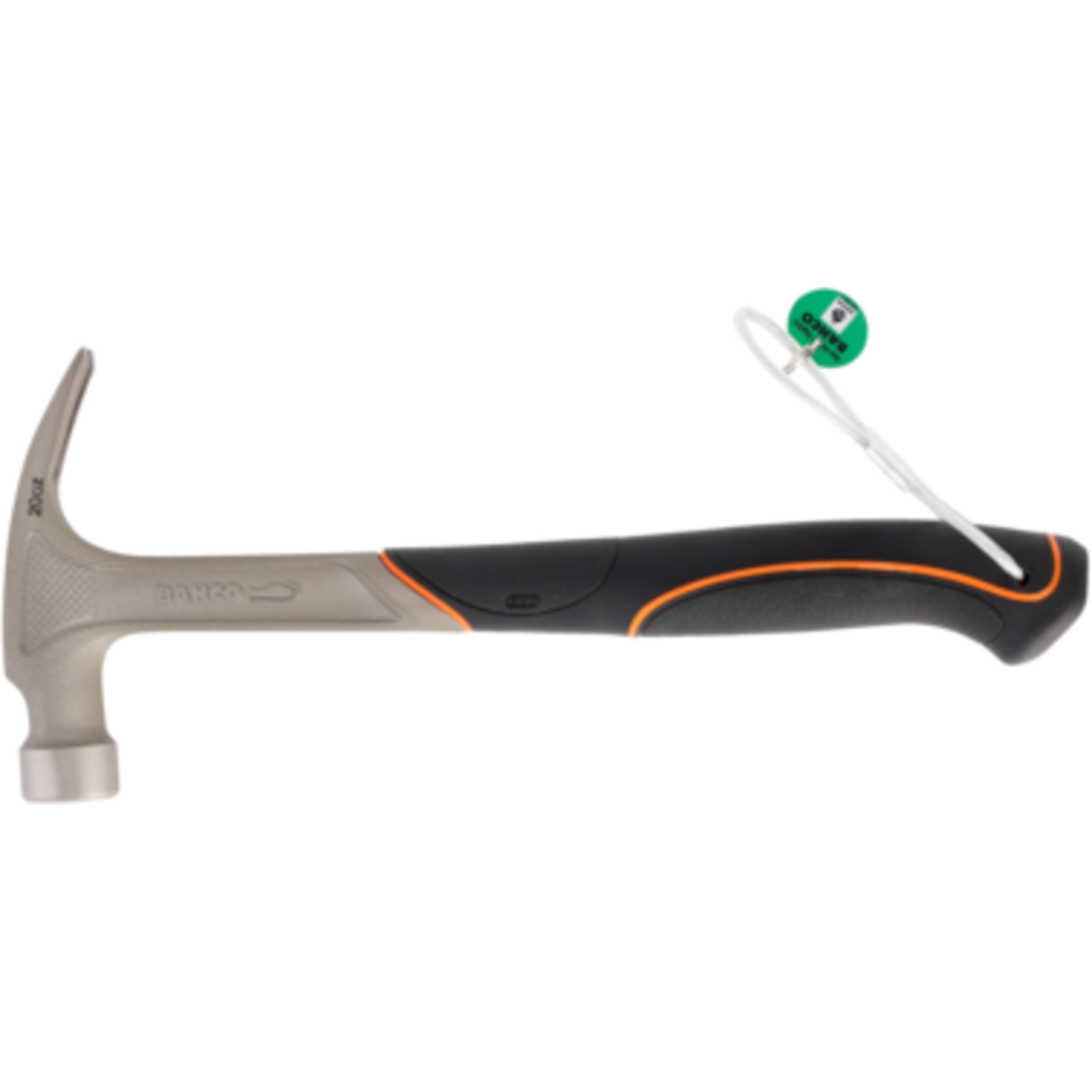 Marteau panne fendue droit 345 mm manche caoutchouc bi-matière avec câble sécurité BAHCO - TAH529S-20-XL