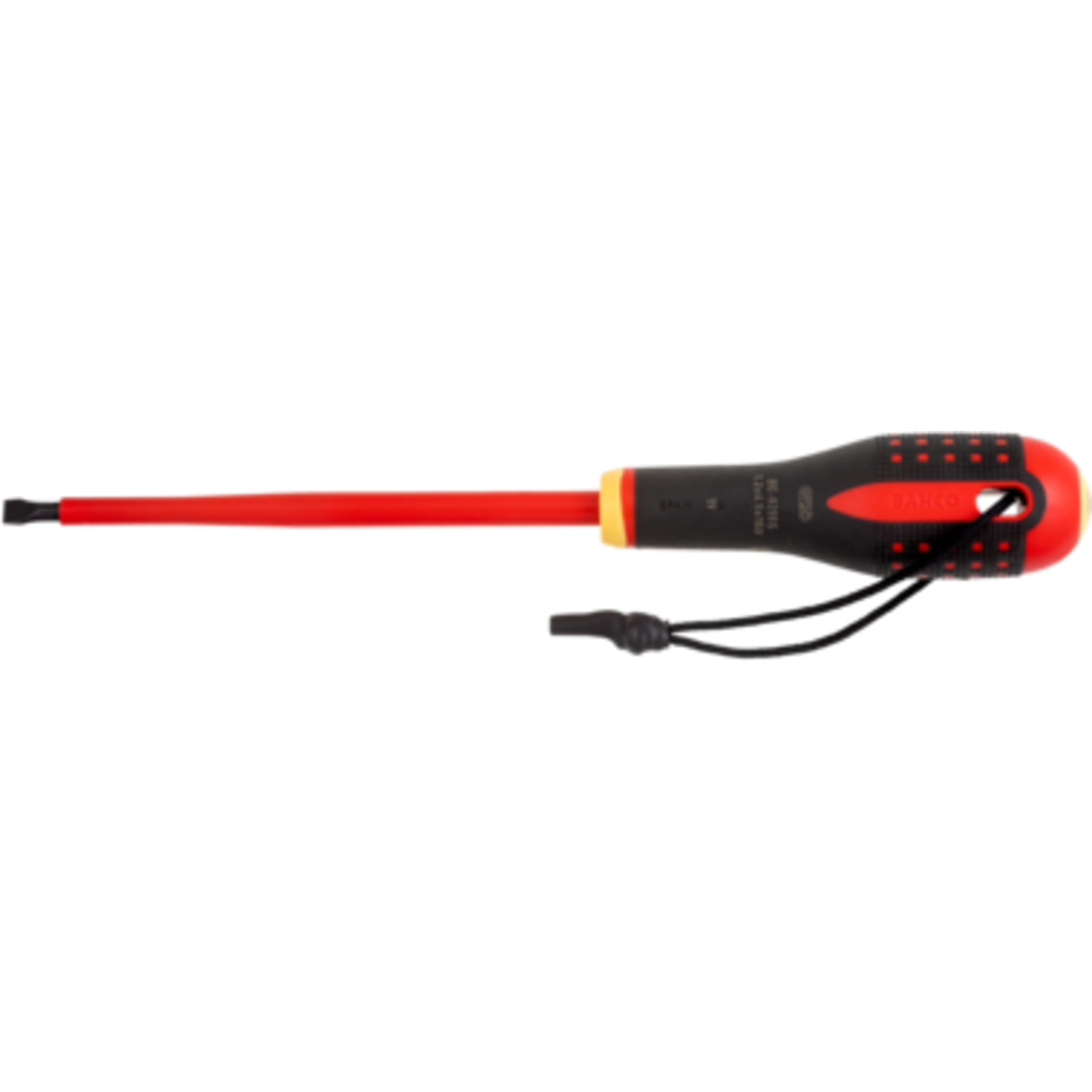 Tournevis isolé vis à fente 1,2 mm 150 mm avec cordon Kevlar ERGO BAHCO - TAHBE-8255S