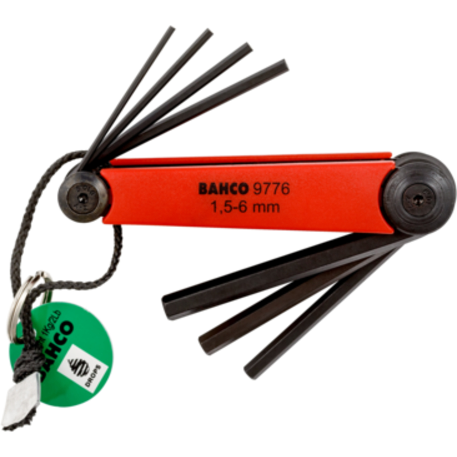 Jeu de 7 clés mâles 6 pans 1,5 à 6 mm finition phosphatée avec cordon Kevlar BAHCO - TAHBE-9776