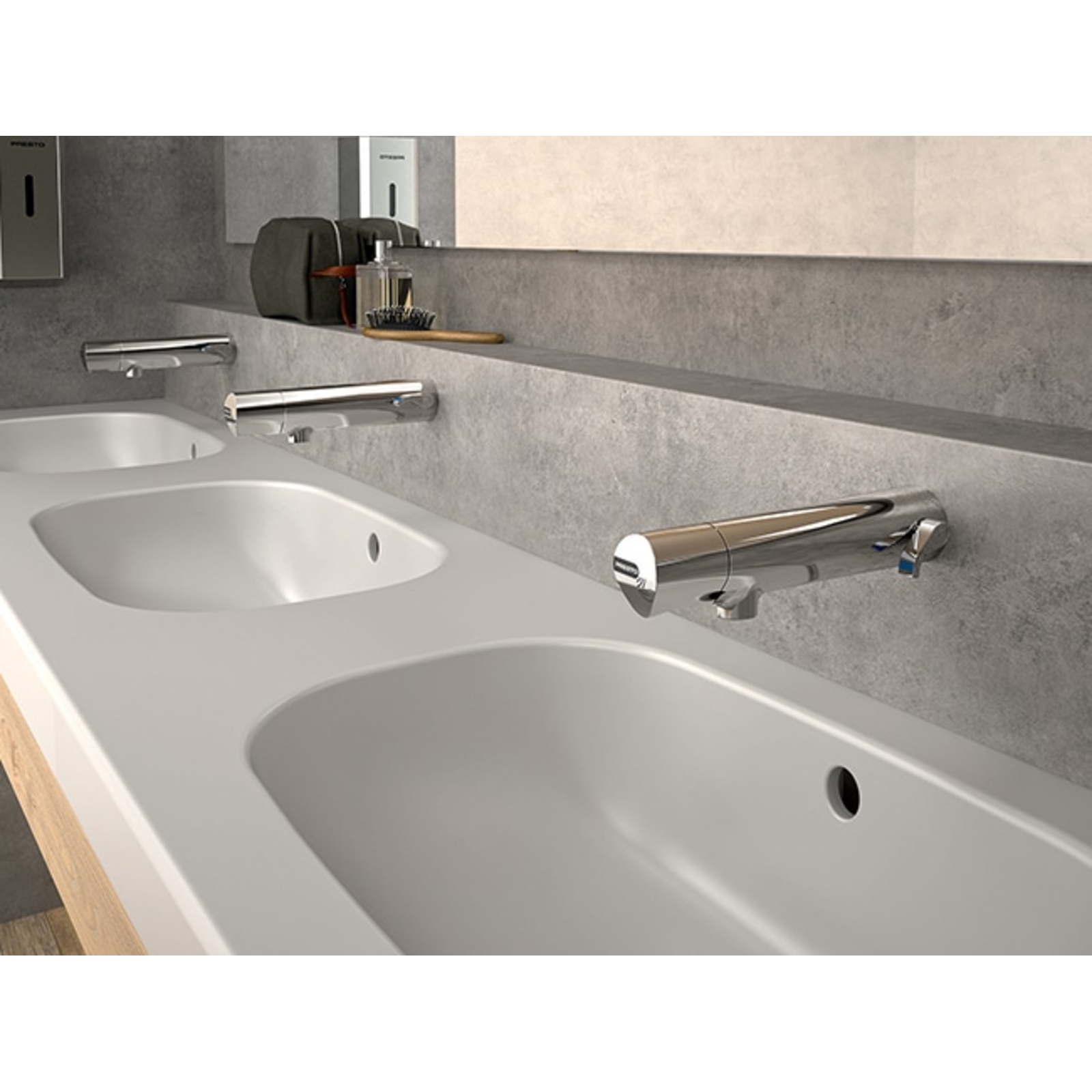 Mitigeur lavabo mural temporisé 7 sec sans contact 3 l/min PRESTO - 68075