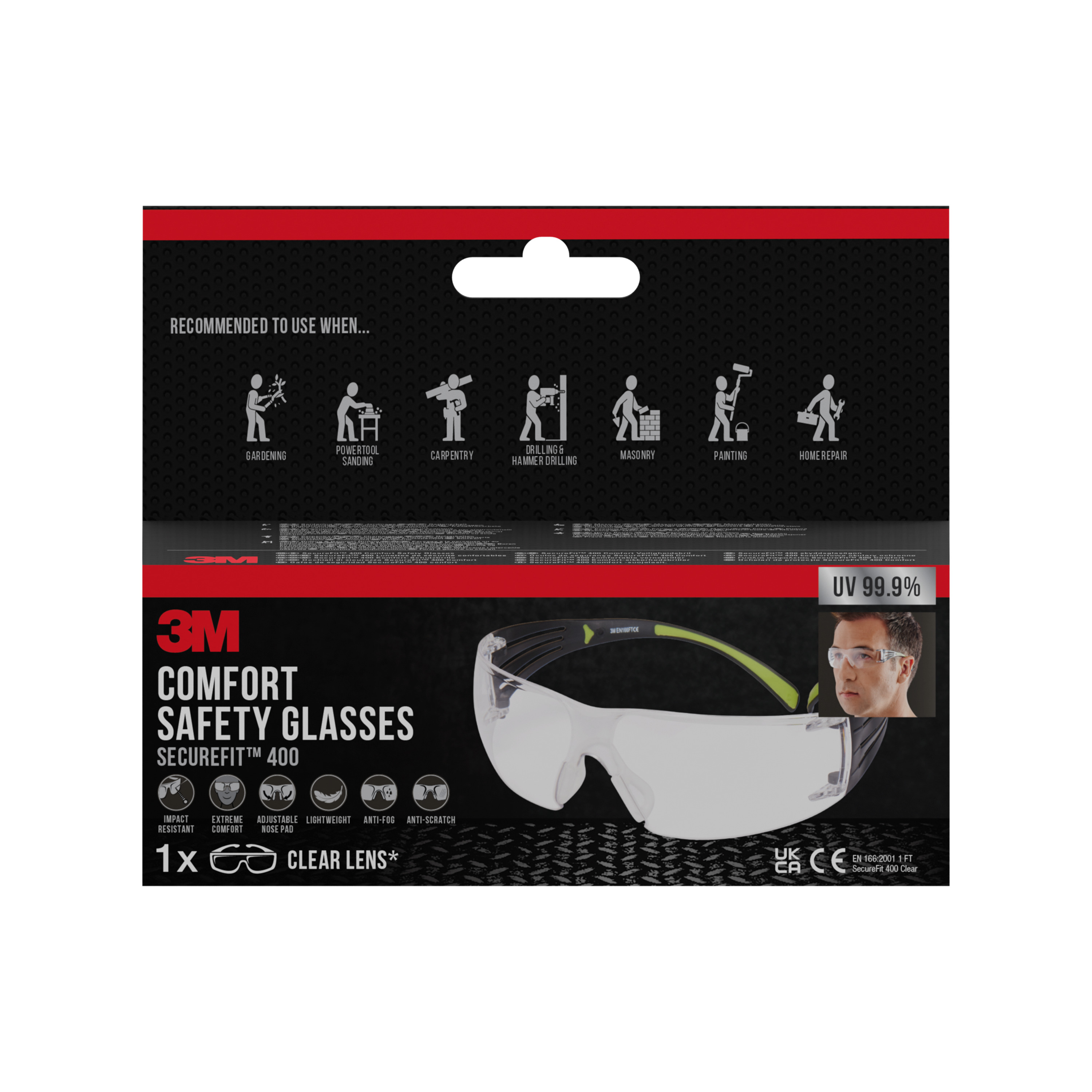 Lunettes Protection SecureFit SF400 Transparent - 3M - SF400NC 00