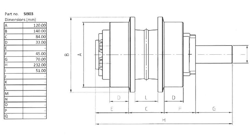 GALET SUPERIEUR - SI903 COMPATIBLE KOBELCO
