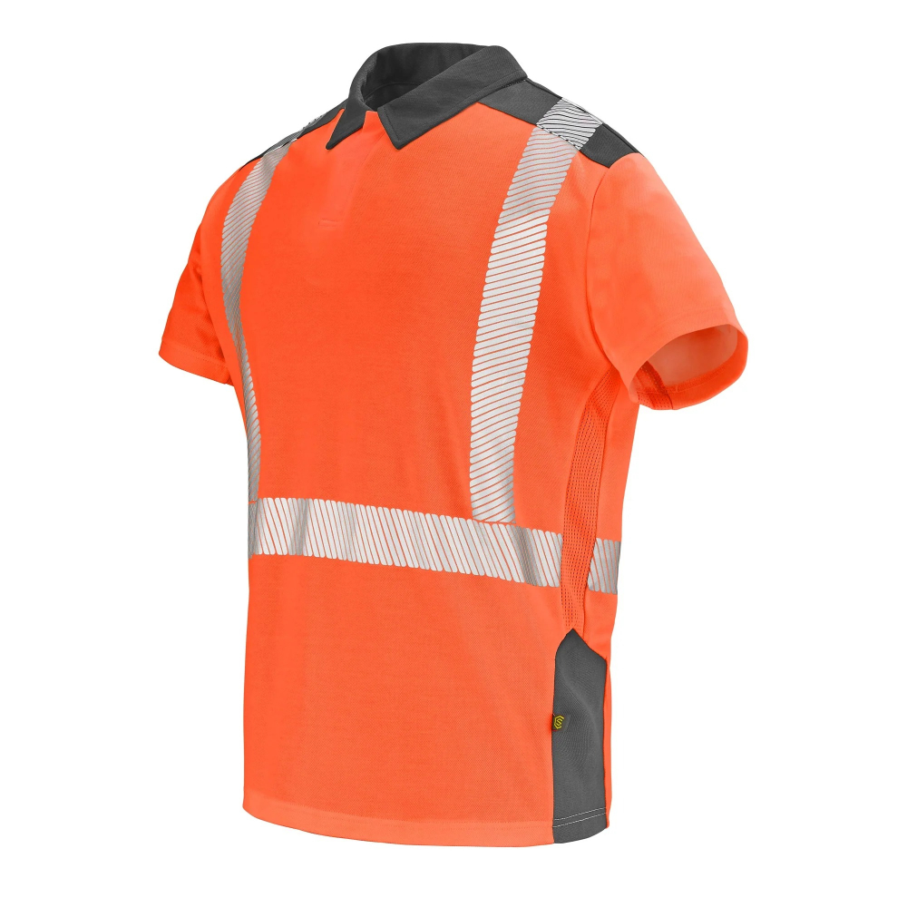 POLO MANCHES COURTES ORANGE FLUO/GRIS CHARCOAL SAFE XP SIMOUN CEPOVETT - 22-9T86-2227