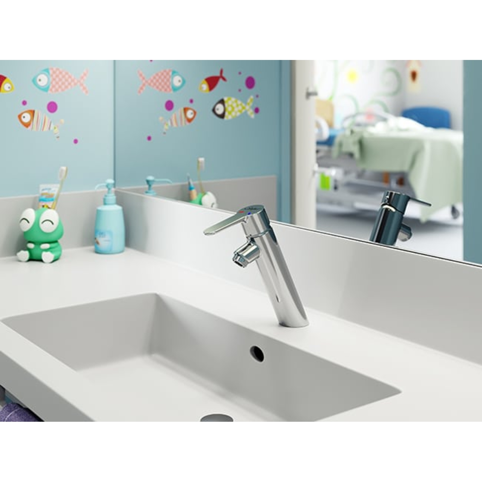 Mitigeur lavabo commande au coude CØ35 h100 mm avec vidage SANIFIRST - 75840