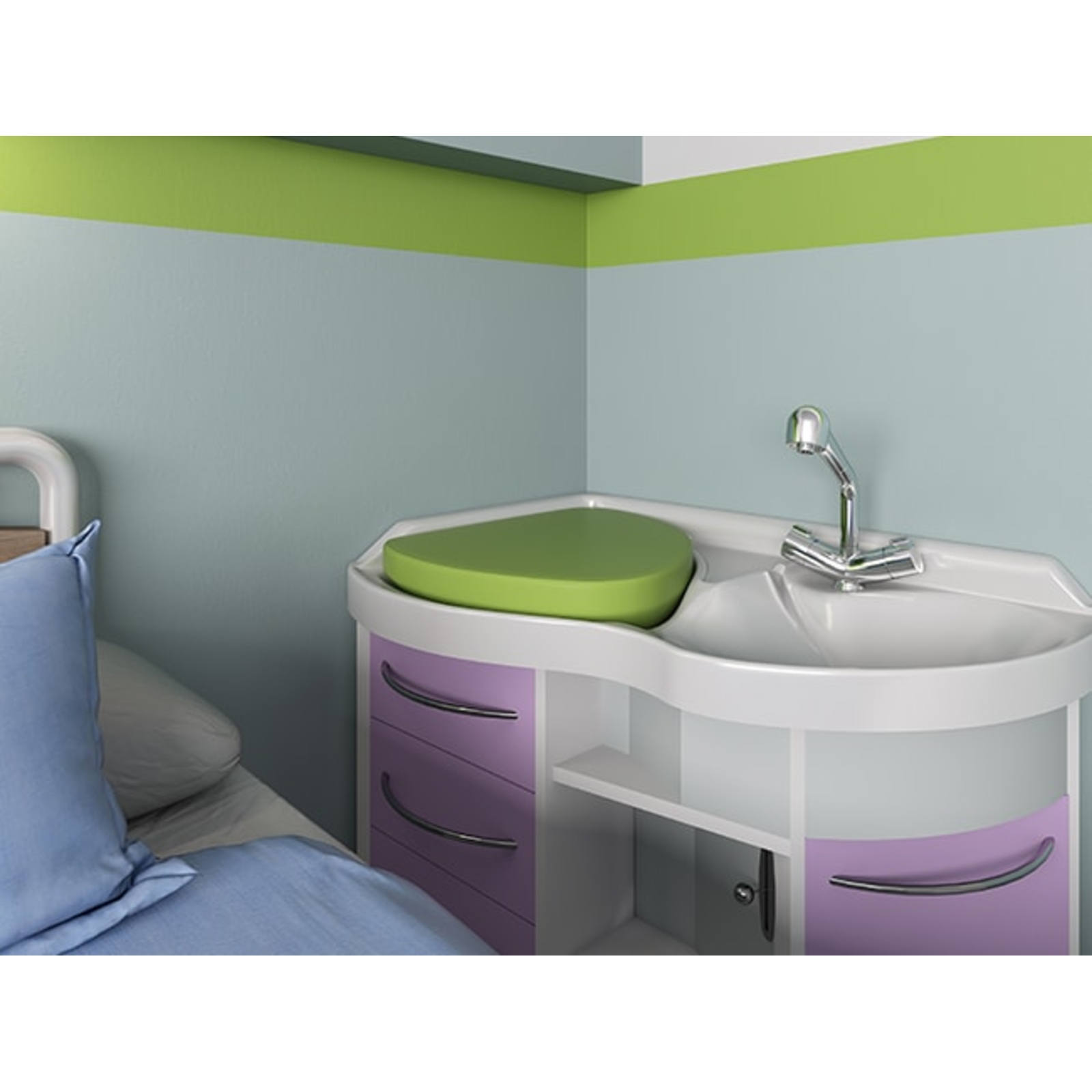 Mitigeur thermostatique douche applique sortie basse butée 41°C SANIFIRST - 75948