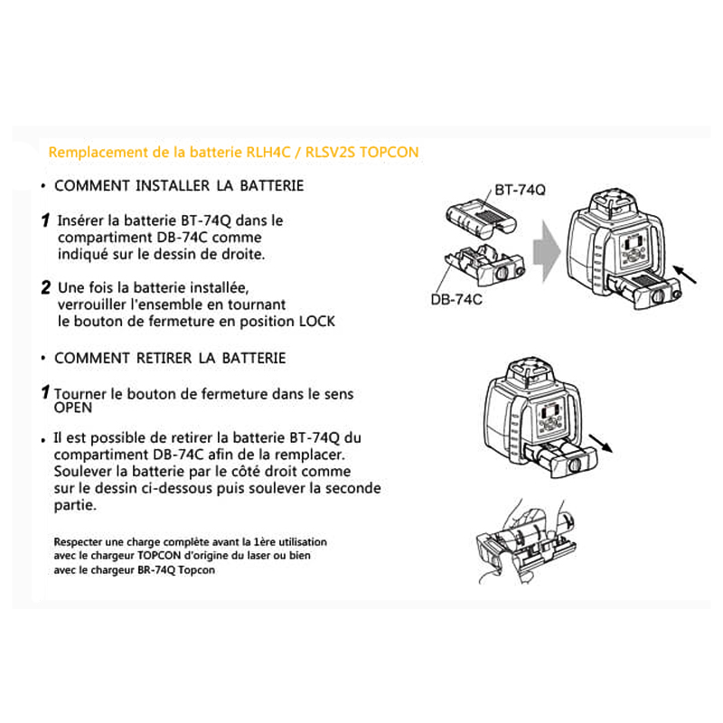Batterie BT74Q  pour Laser RLH4C & RLSV2S - 313680404
