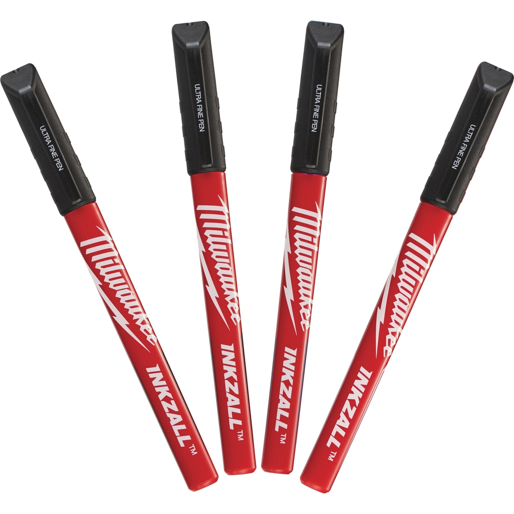 Set 4 Stylos pointe ultra fine noirs MILWAUKEE ACCESSOIRES - 48223164