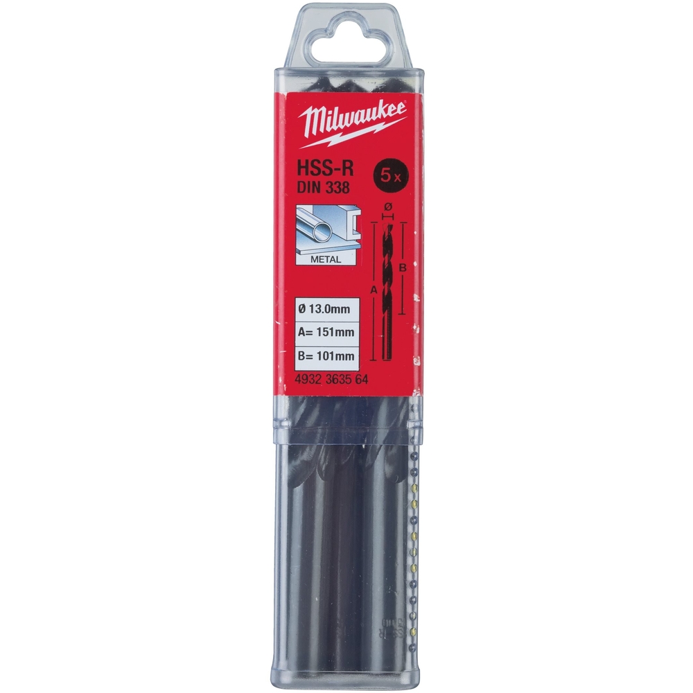 FORET HSS-R 13x151MM Lot de 5 MILWAUKEE ACCESSOIRES - 4932363564