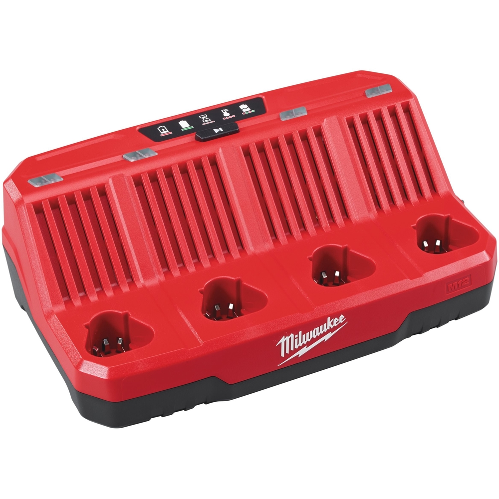Chargeur M12, charge jusqu'à 4 batteries 12V successivement MILWAUKEE M12 C4 - 4932430554