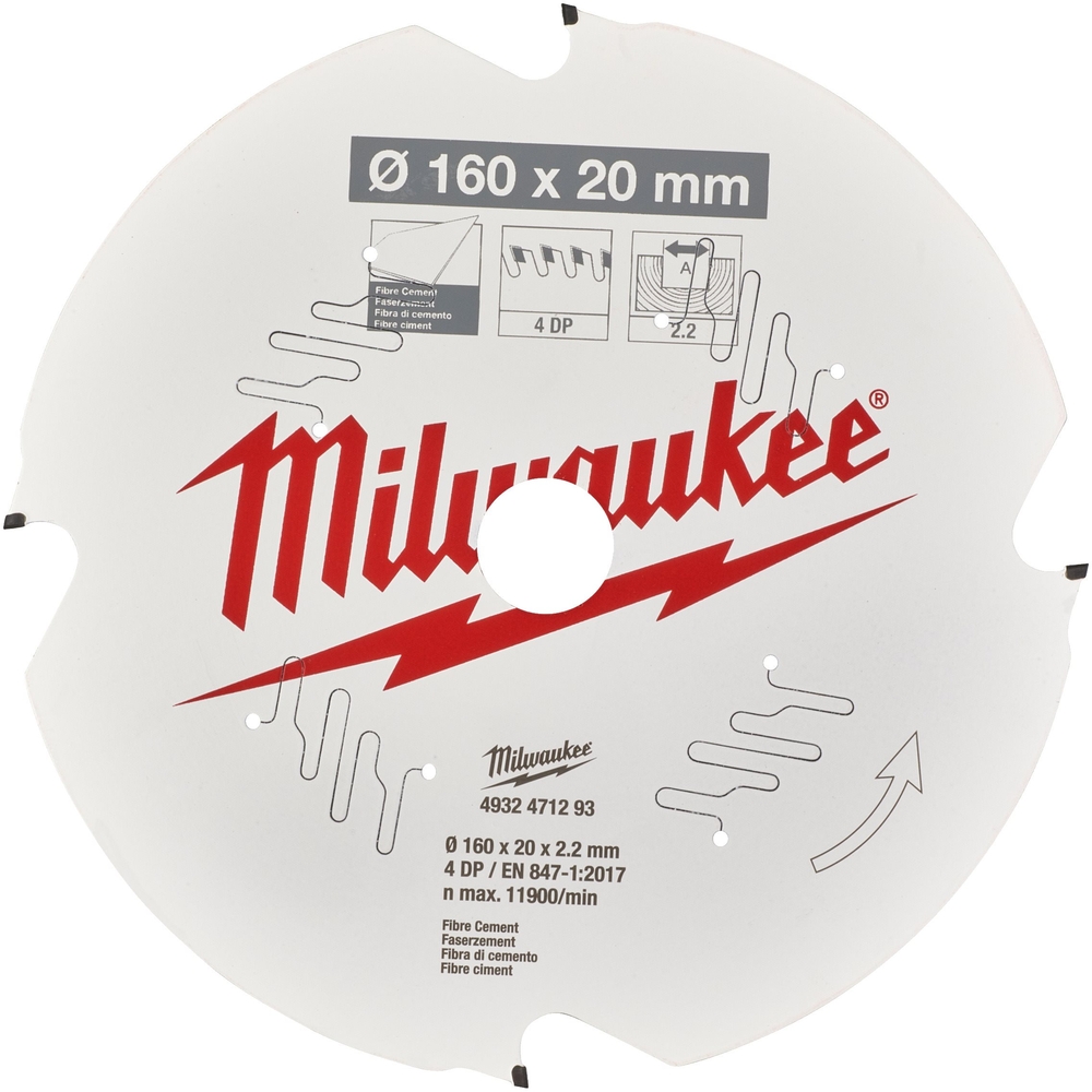 LAME SCIE CIRCULAIRE FC 160X20X2,2/4 DIAMANT MILWAUKEE ACCESSOIRES - 4932471293