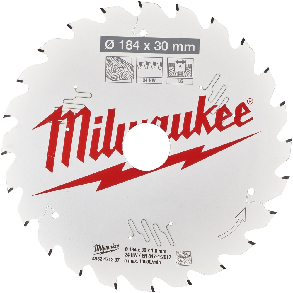 LAME SCIE CIRCULAIRE BOIS 184X30X1,6/24 ALTERNE MILWAUKEE ACCESSOIRES - 4932471297