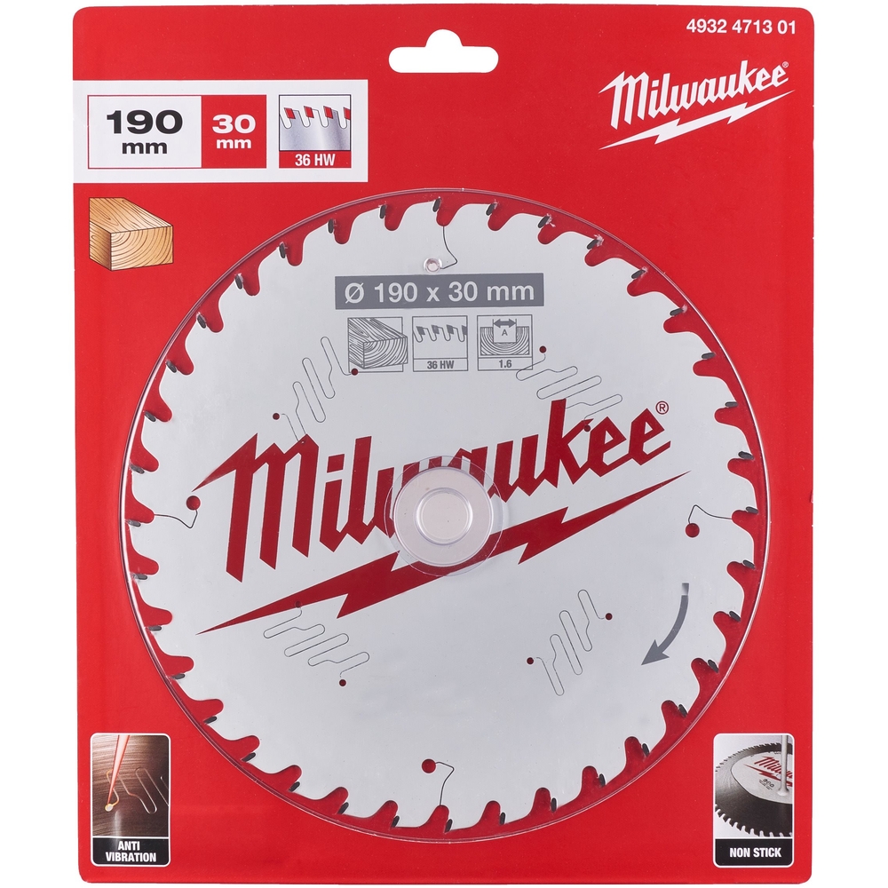 LAME SCIE CIRCULAIRE BOIS 190X30X1,6/36 ALTERNE MILWAUKEE ACCESSOIRES - 4932471301
