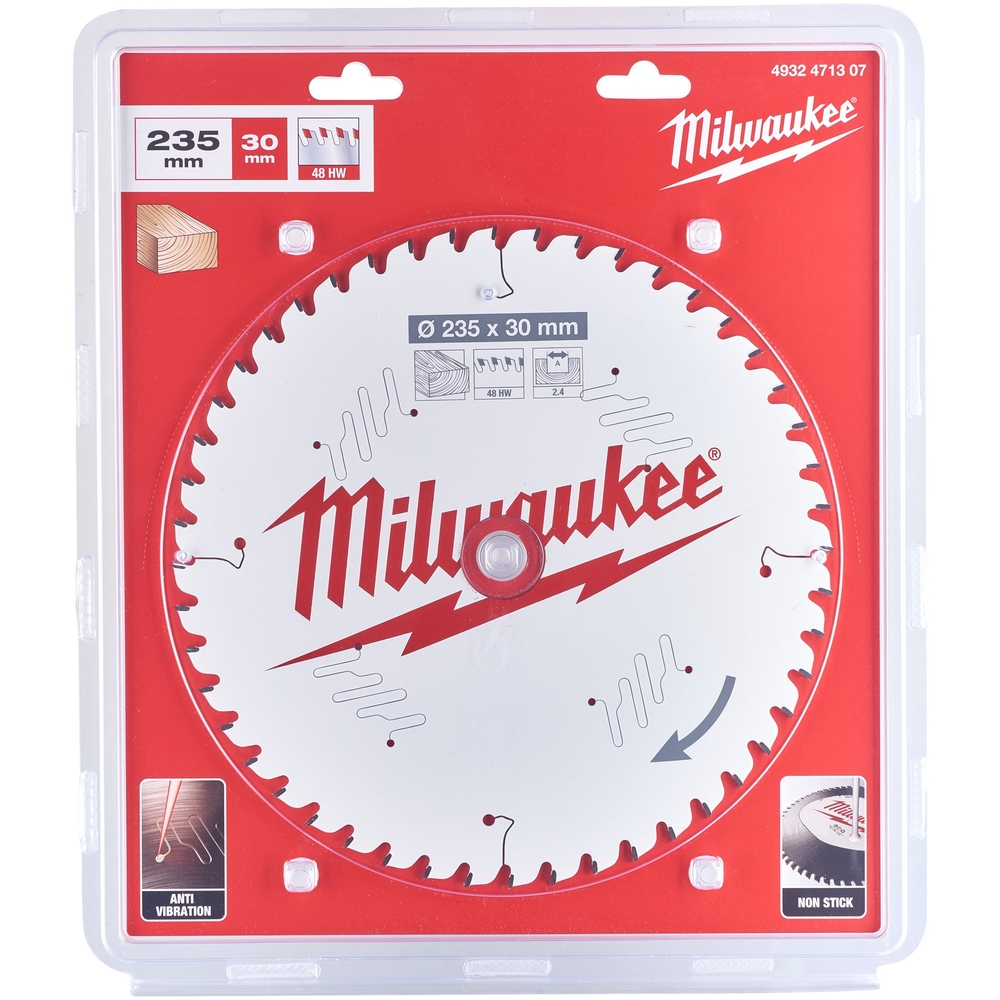 LAME SCIE CIRCULAIRE BOIS 235X30X2,4/48 ALTERNEE MILWAUKEE ACCESSOIRES - 4932471307