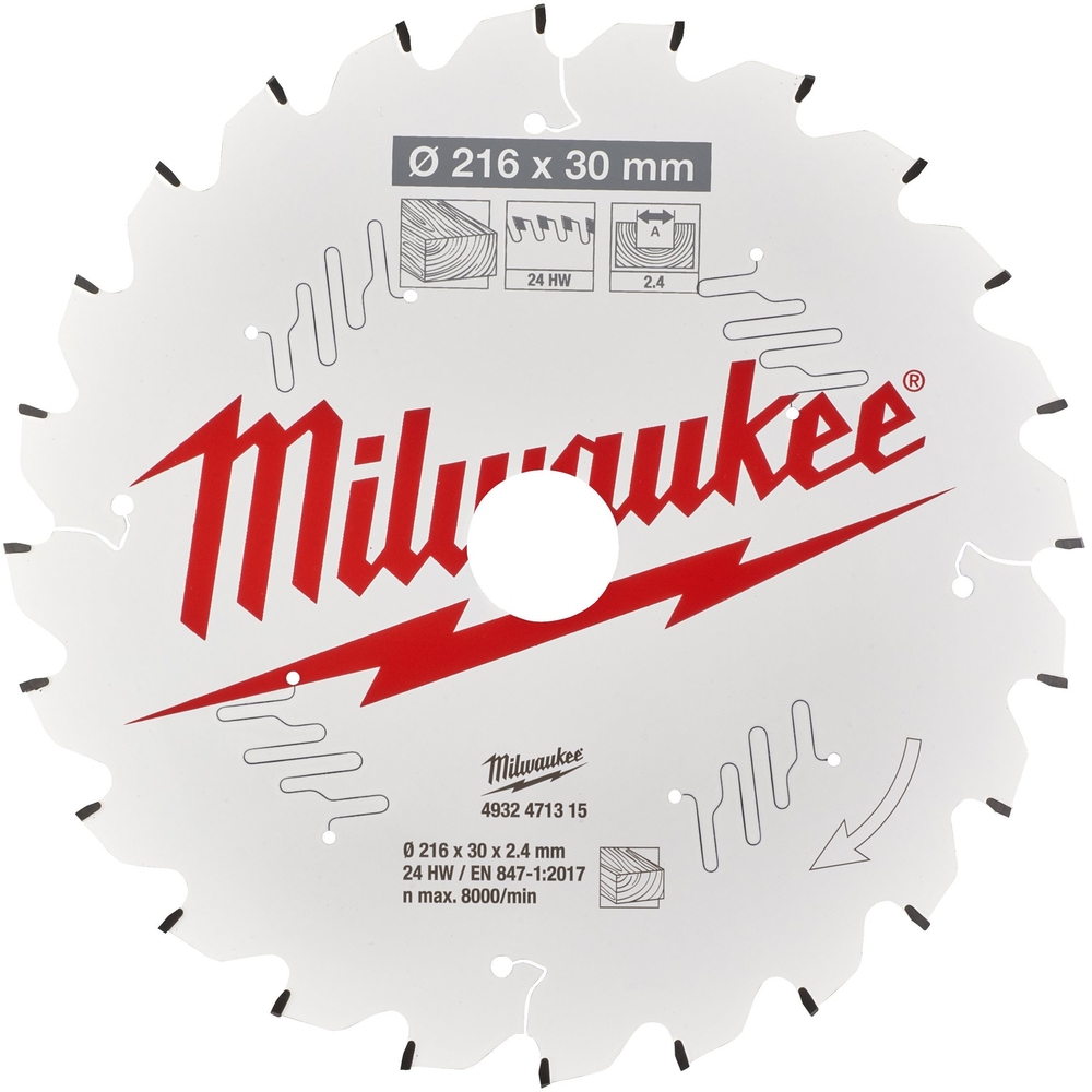 LAME ONGLET BOIS 216X30X2,4X24 ALTAILLANTS NEG MILWAUKEE ACCESSOIRES - 4932471315
