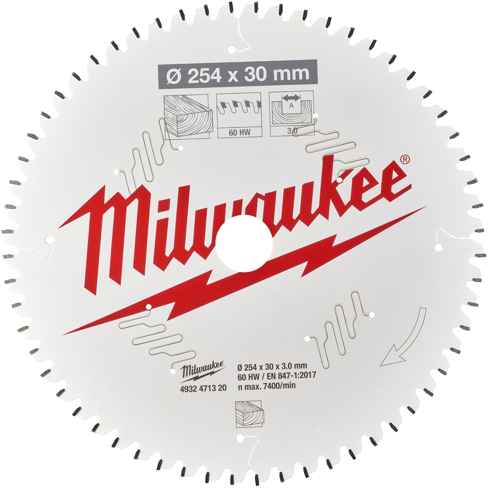 LAME ONGLET BOIS 254X30X3X60 ALTAILLANTS NEG MILWAUKEE ACCESSOIRES - 4932471320