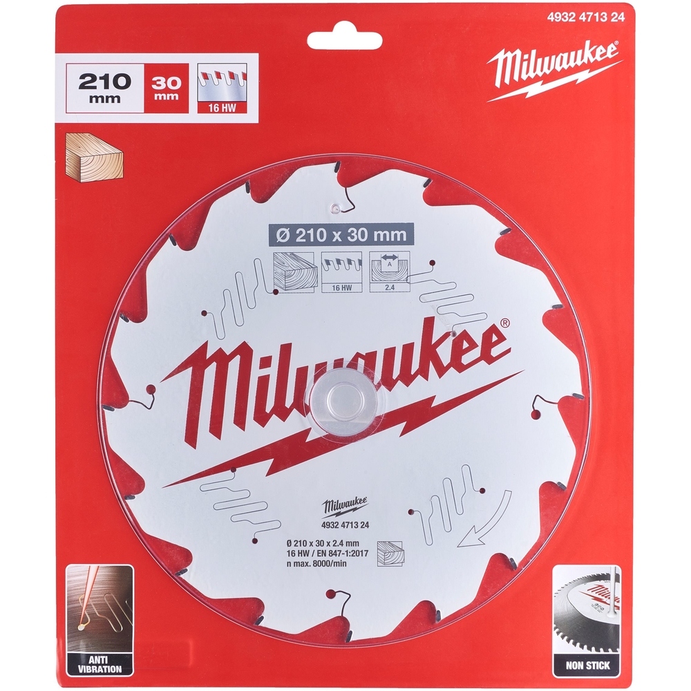 LAME ONGLET BOIS 210X30X2,4X16 ALT NEG MILWAUKEE ACCESSOIRES - 4932471324