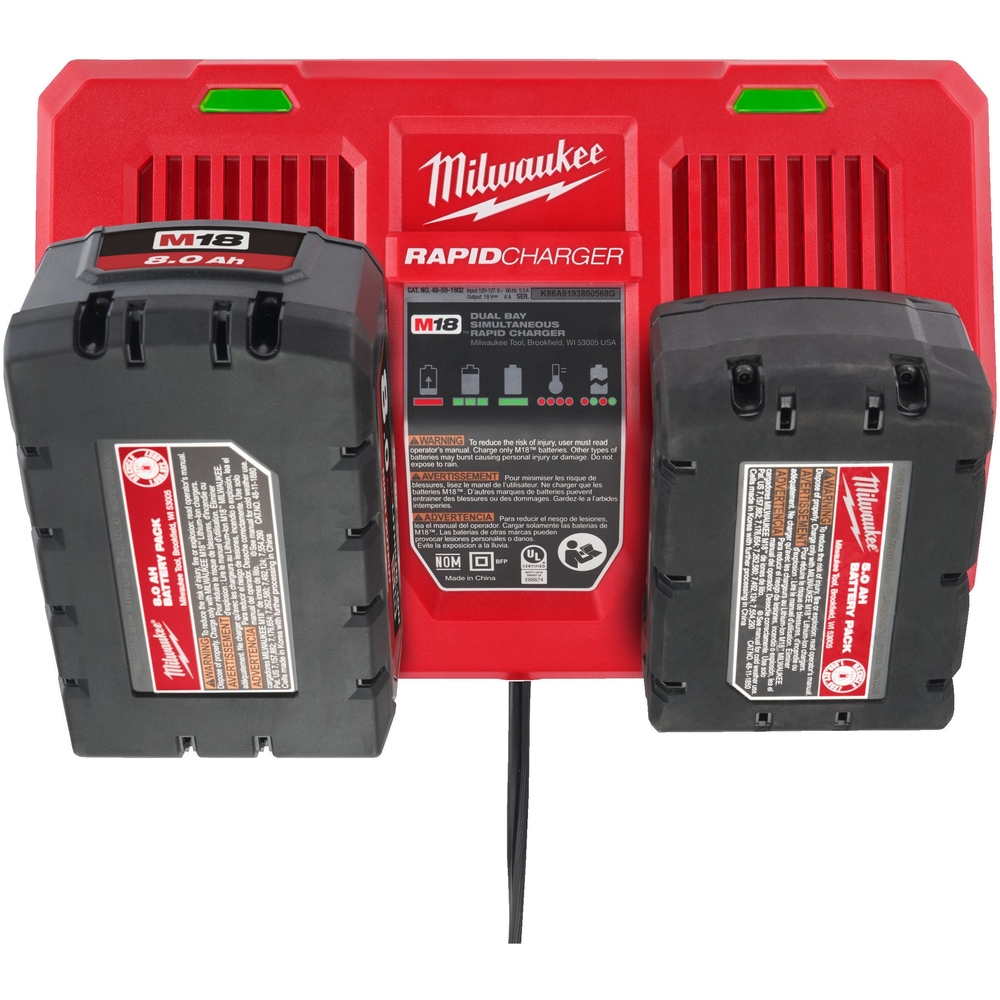 Chargeur rapide double 18v m18 dfc. livré en carton MILWAUKEE - 4932472073