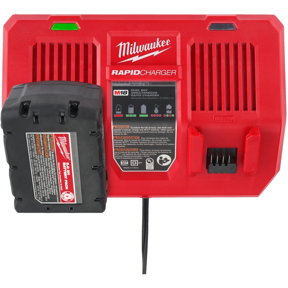 Chargeur rapide double 18v m18 dfc. livré en carton MILWAUKEE - 4932472073