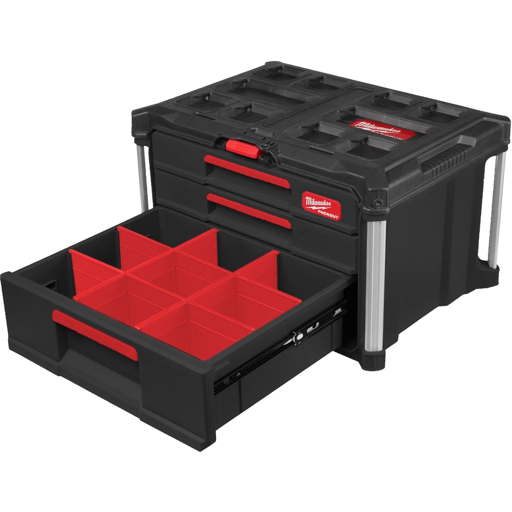 PACKOUT COFFRET 2+1 TIROIRS MILWAUKEE ACCESSOIRES - 4932493190