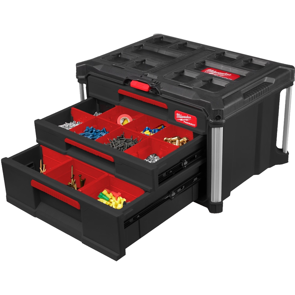 PACKOUT COFFRET 2+1 TIROIRS MILWAUKEE ACCESSOIRES - 4932493190