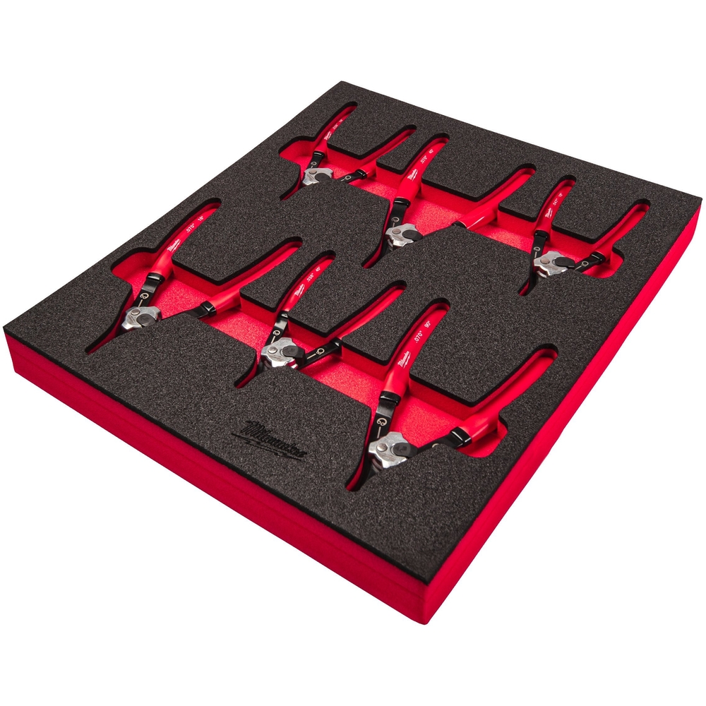 Jeu de 6 pinces à circlips avec insert en mousse - MILWAUKEE - 4932493633