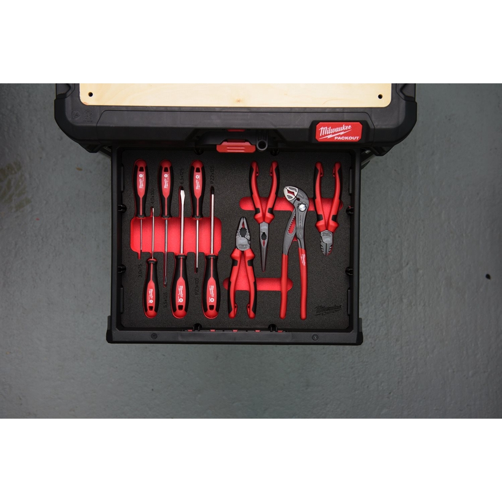 Jeu de 10 tournevis et pinces pour tiroir Packout - MILWAUKEE - 4932493638