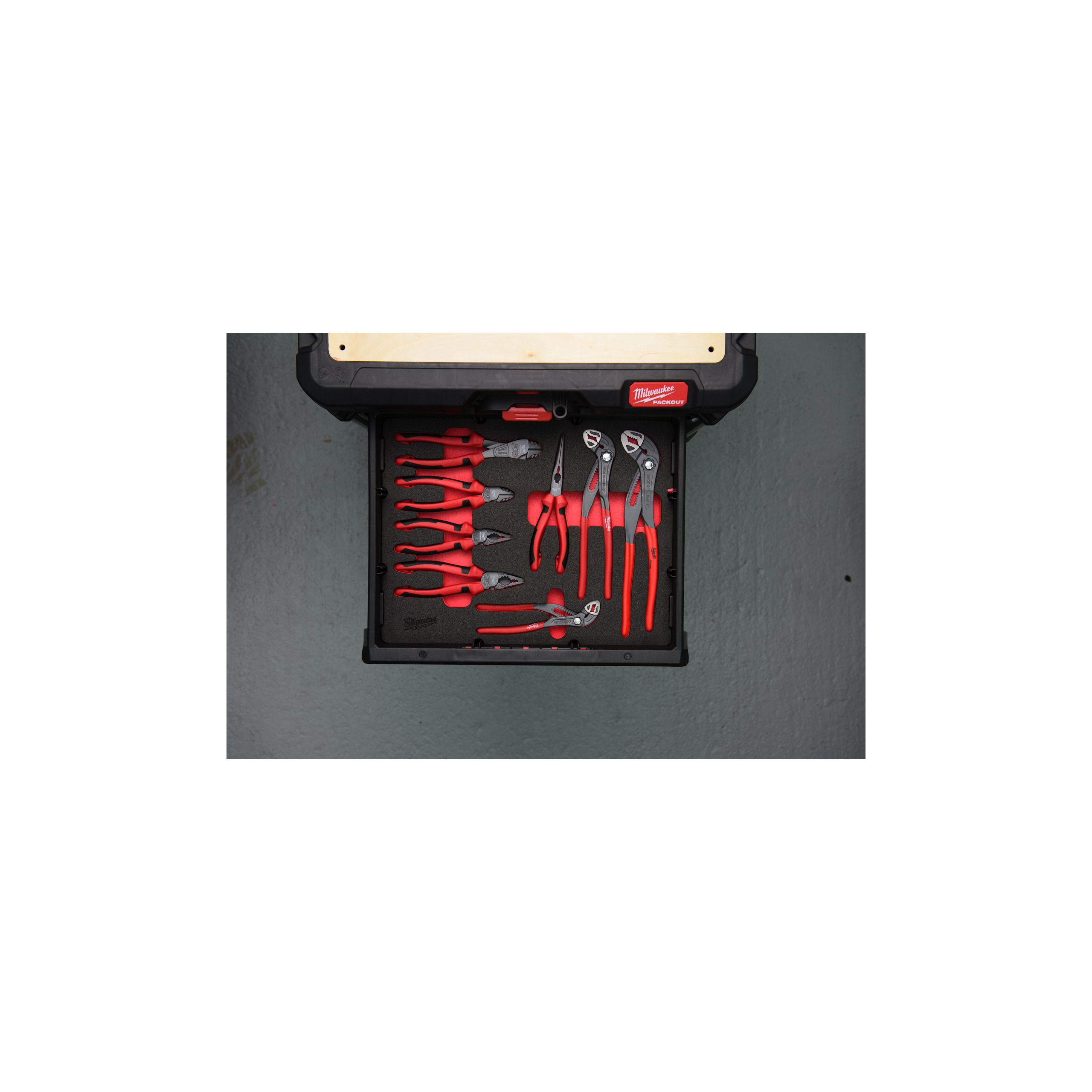 Jeu de 8 pinces pour tiroir Packout avec insert en mousse - MILWAUKEE - 4932493643