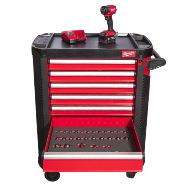SERVANTE MILWAUKEE AVEC OUTILS 7 TIROIRS + BOULONNEUSE OFFERTE TOOLGUARD 4932493817