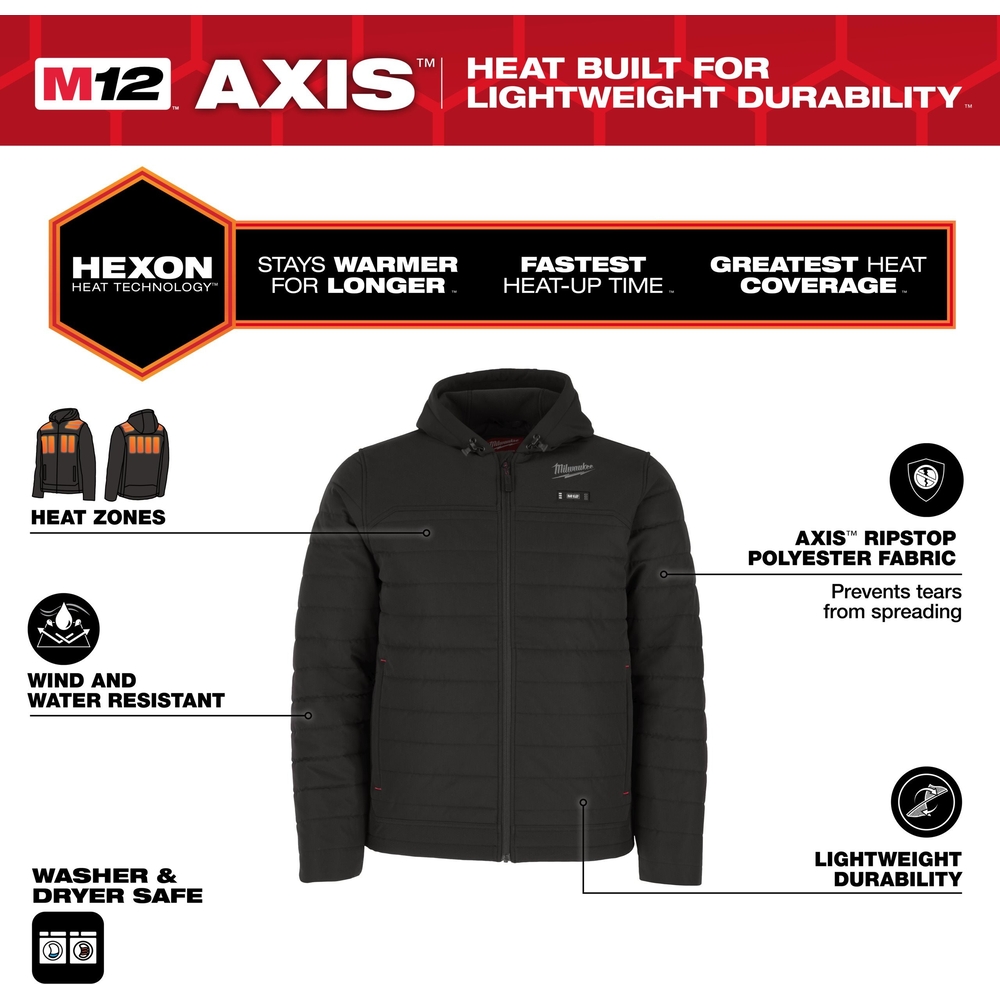 Blouson chauffant RIPSTOP MILWAUKEE M12 HPJBL3-0 noir