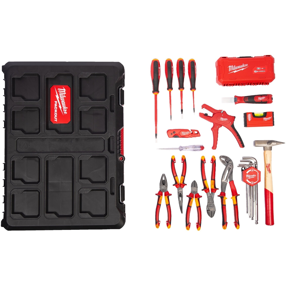 SET PACKOUT ELECTRICIEN 62 PIECES MILWAUKEE - 4932499466
