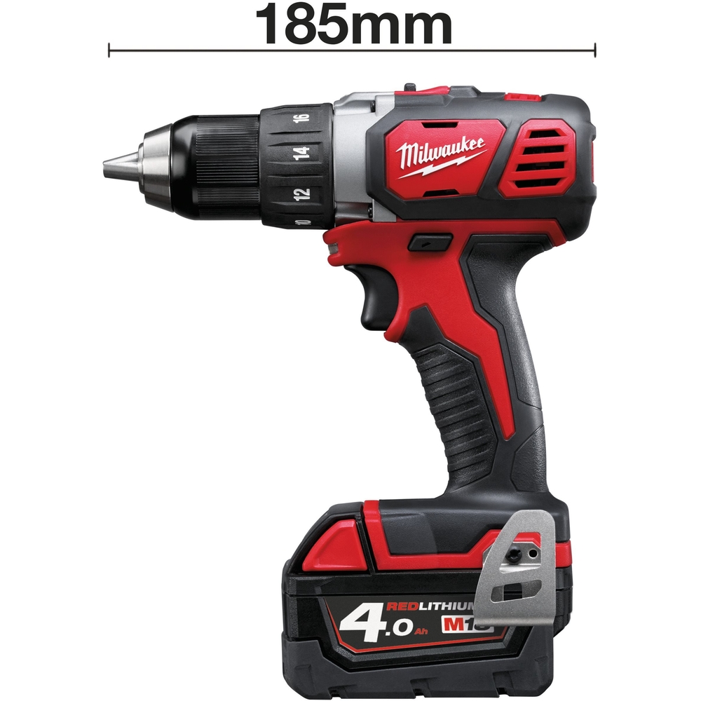 Perceuse visseuse compacte 18V MILWAUKEE avec batteries 4 Ah 60 Nm M18 BDD-402C - 4933443565