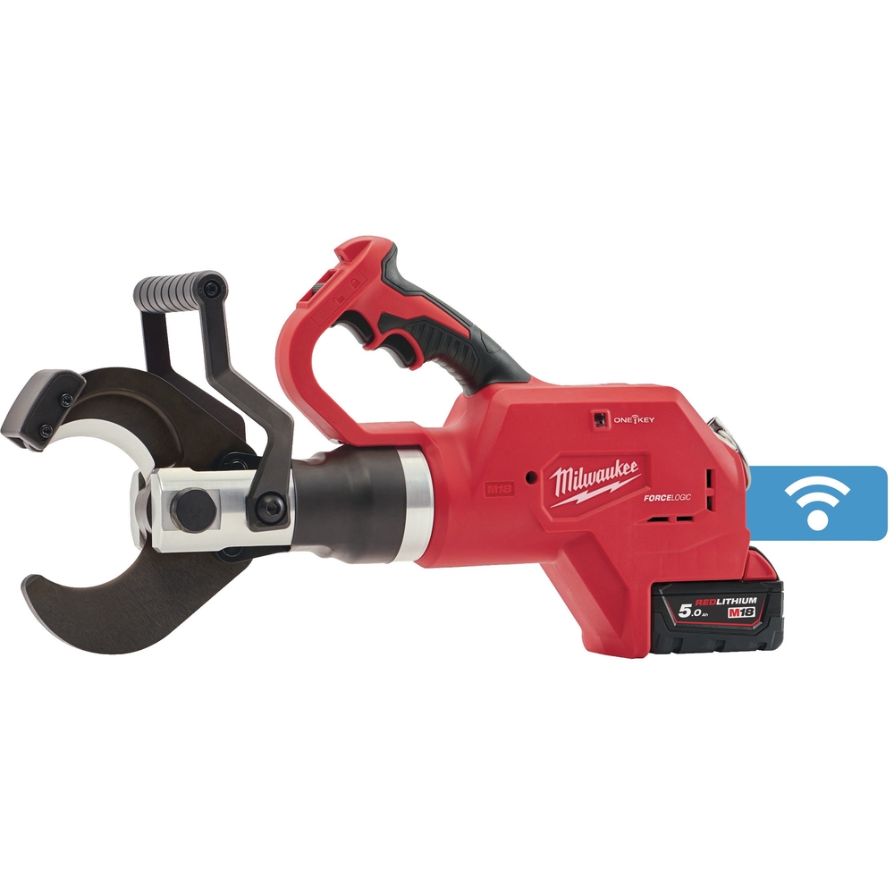 Coupe câble hydraulique MILWAUKEE One-Key 18V 5,0 Ah Capacité de coupe jusqu'à 75mm livré avec 2 batteries et chargeur - 4933459269