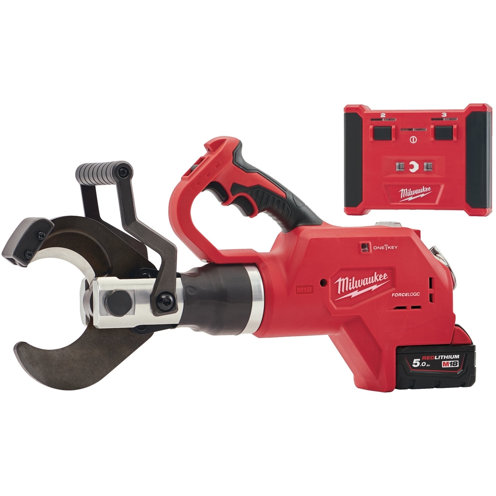 Coupe câble hydraulique MILWAUKEE One Key 18V 5,0 Ah coupe 75mm avec télécommande 4933459271