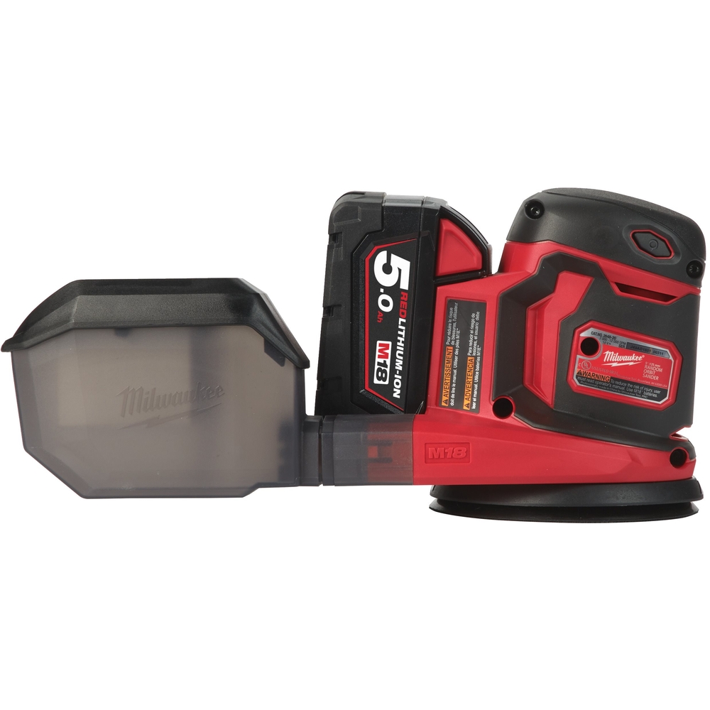 Ponceuse orbitale 125mm 18V, 5,0Ah MILWAUKEE M18 BOS125-502B - 4933464229