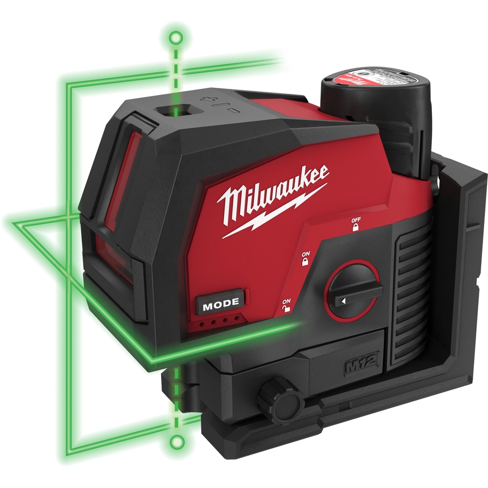 LASER VERT 2 LIGNES MILWAUKEE M12 AVEC APLOMB CLLP-301C 4933478100