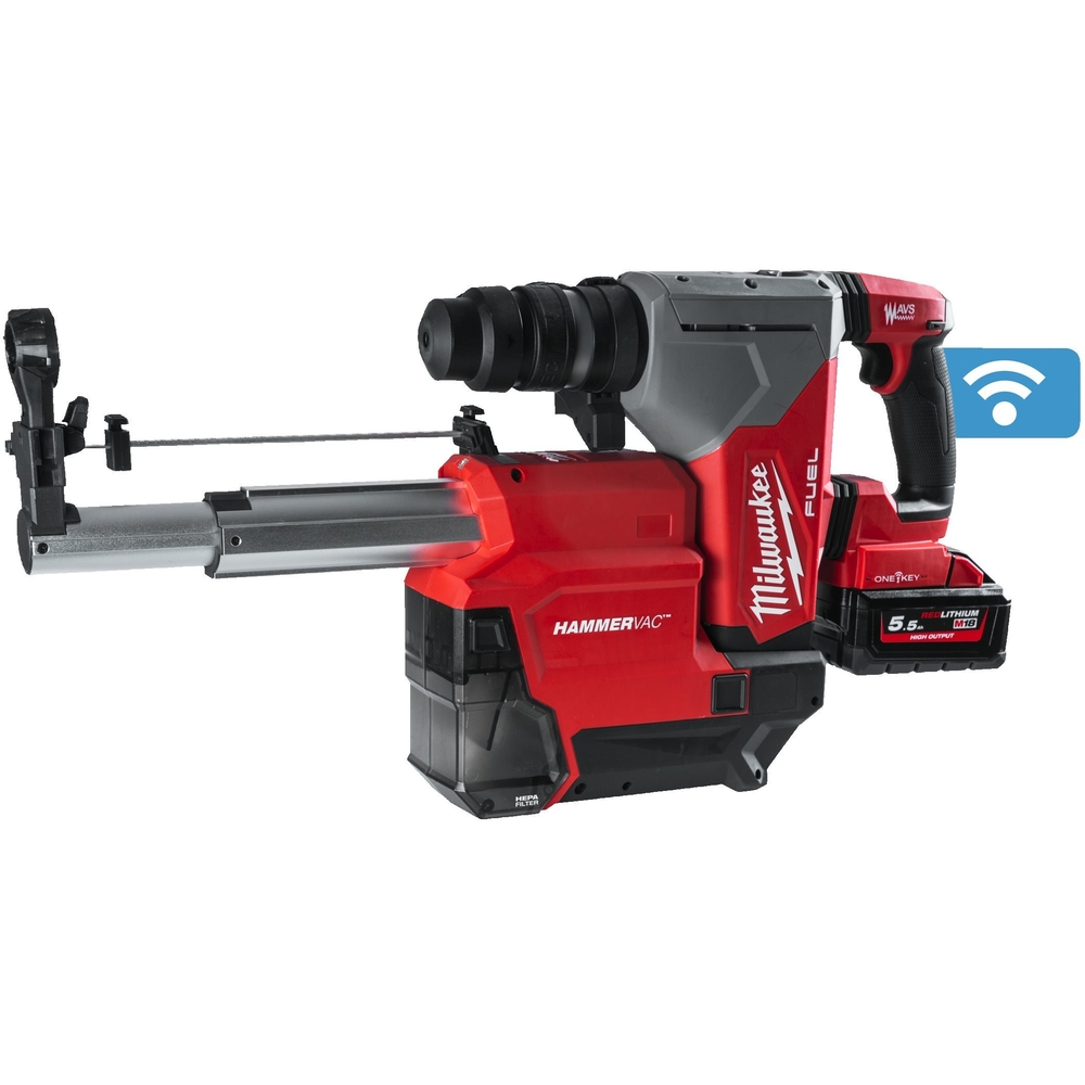 Perforateur MILWAUKEE M18 ONEFHPX DEL-552C SDS+ 30mm FUEL ONE KEY Fixtec, 18V, 2 batteries 5,5Ah High Output - 4933478498