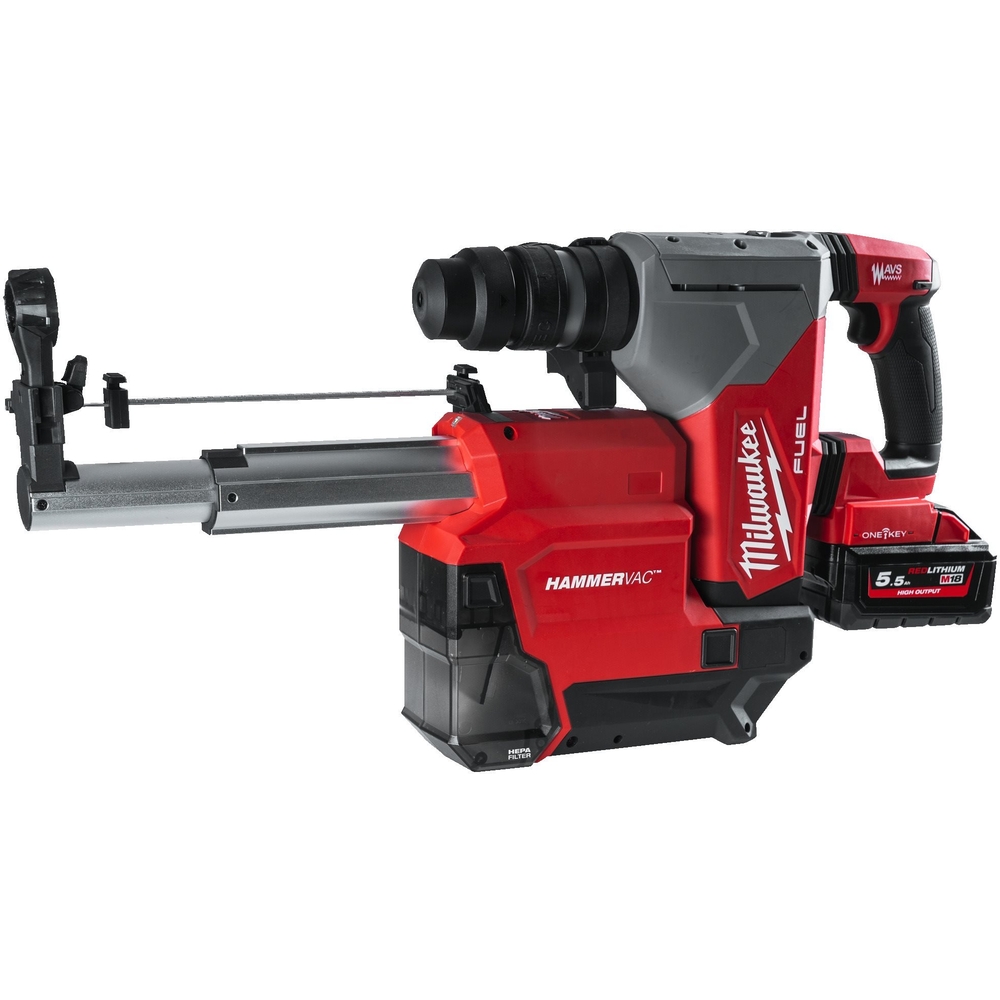 Perforateur MILWAUKEE M18 ONEFHPX DEL-552C SDS+ 30mm FUEL ONE KEY Fixtec, 18V, 2 batteries 5,5Ah High Output - 4933478498