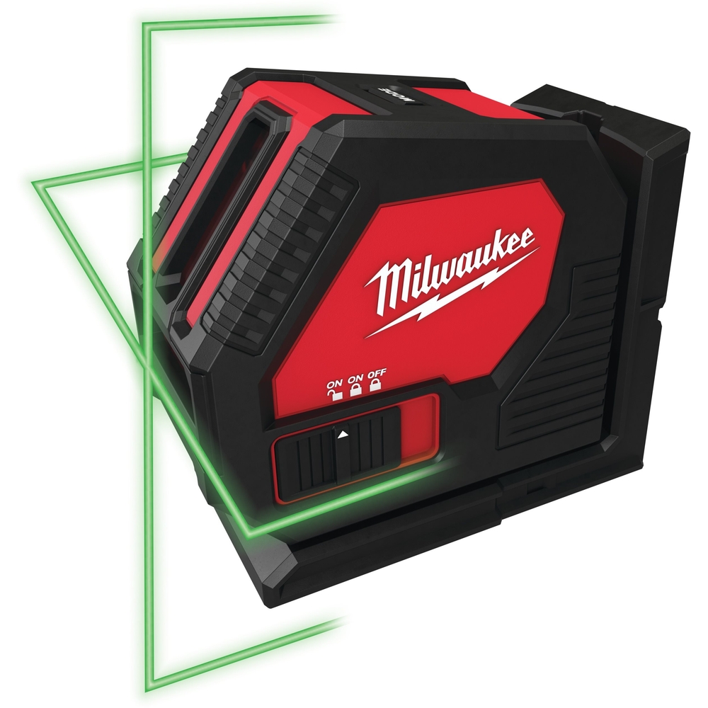 Laser vert 2 lignes, piles alcaline AA - Coffret, 4 piles AA, Track clip MILWAUKEE - 4933478753