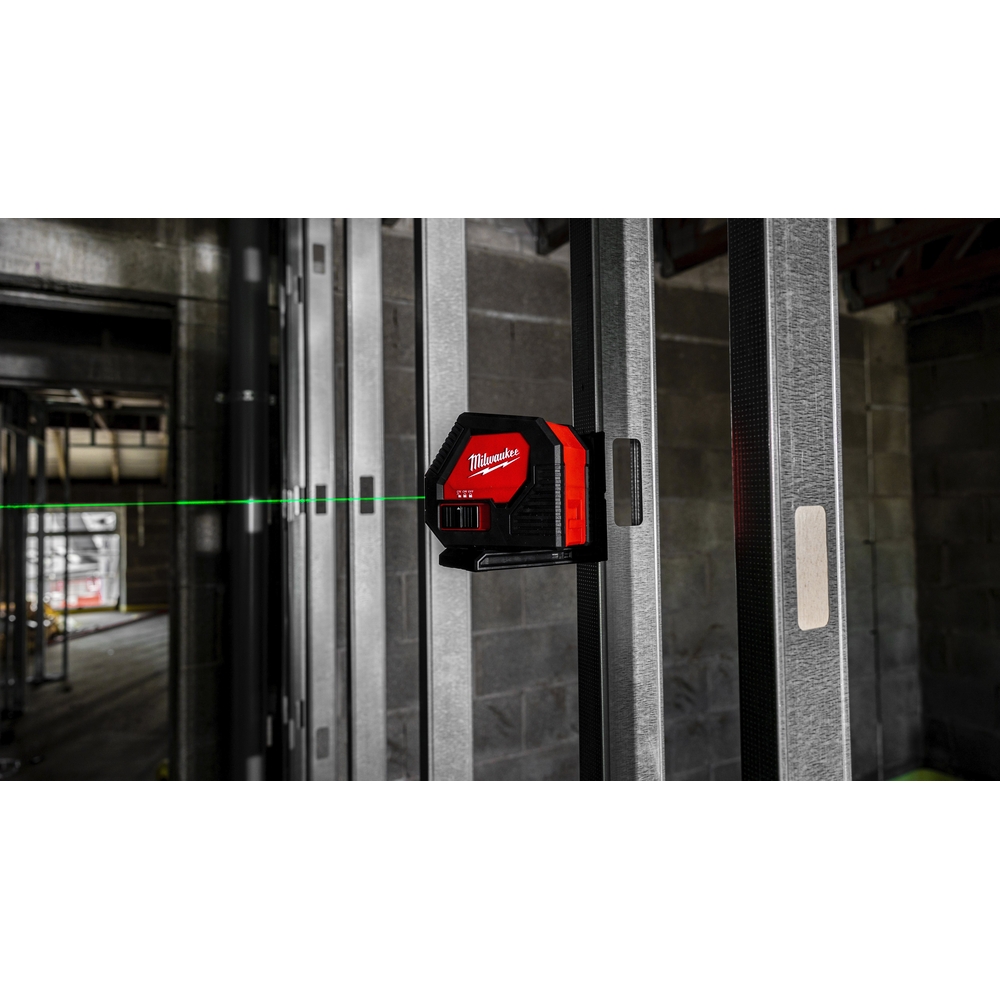 Laser vert 2 lignes, piles alcaline AA - Coffret, 4 piles AA, Track clip MILWAUKEE - 4933478753