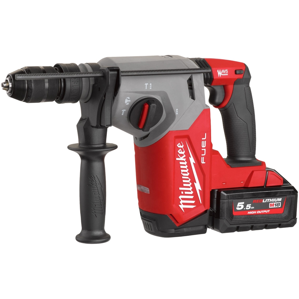 Perforateur sds-plus 26 mm Milwaukee 4 modes avec mandrin fixtec M18 FHX-552X avec batterie 4933478889